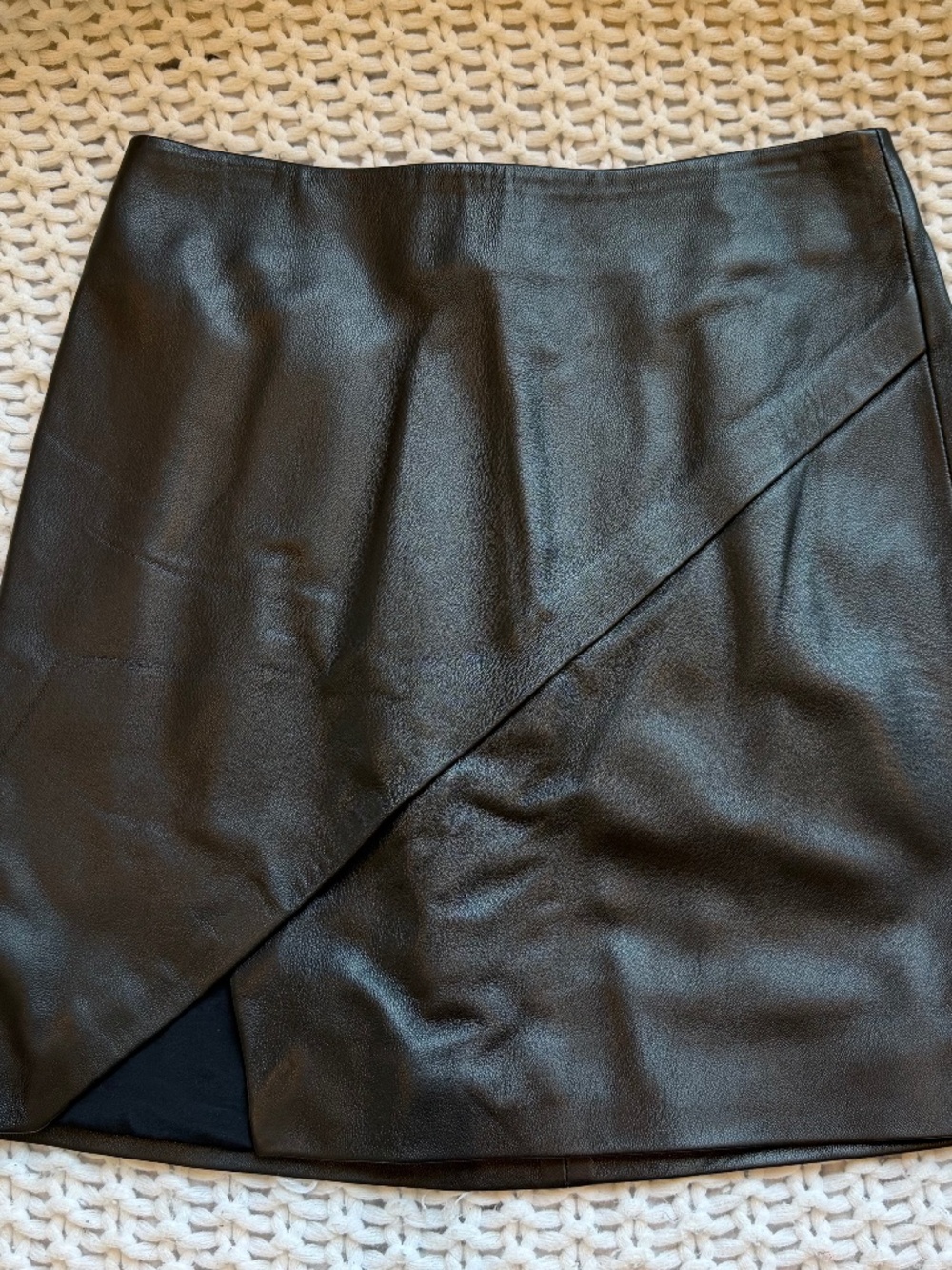 Black 100% Leather Skirt